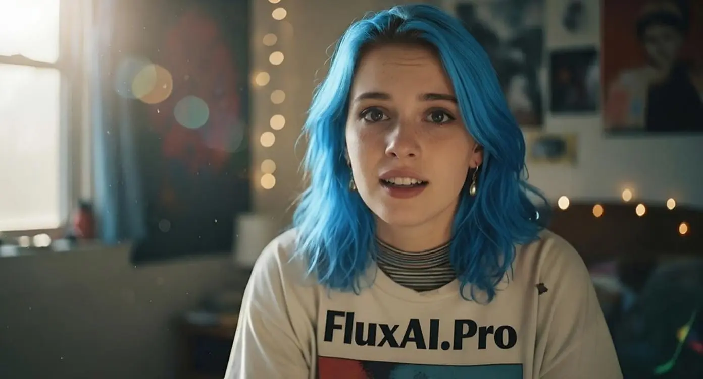 Flux Kontext hair change example - blonde curly hair applied by AI